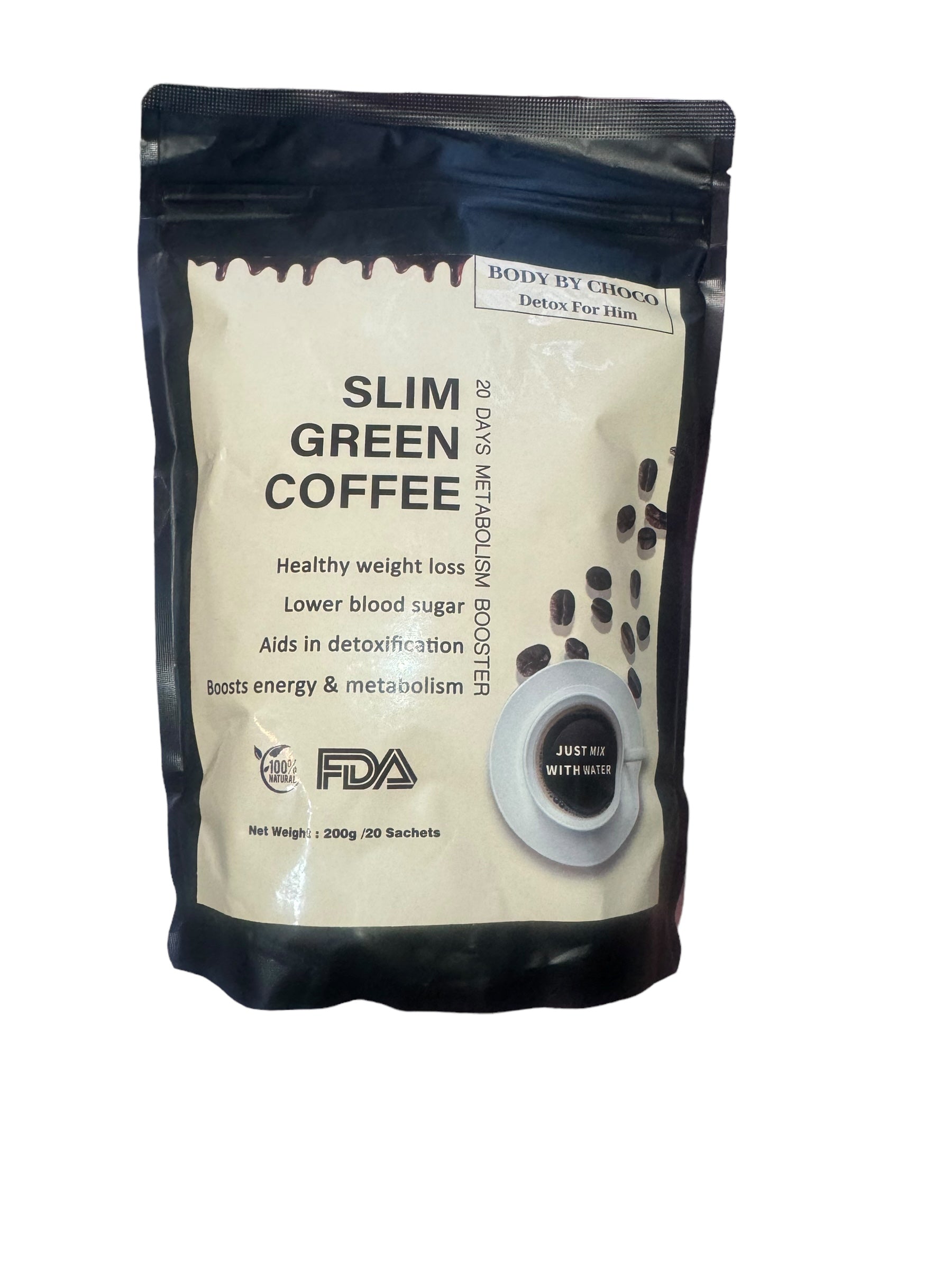 New Men Slim Green Instant Coffee: Effortless Weight Management, Just Add Water!