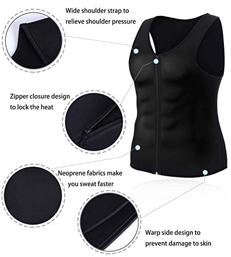 Men Hot Neoprene Sauna Tank Top Sweat Waist Trainer Vest Body Shaper: - Body by Choco