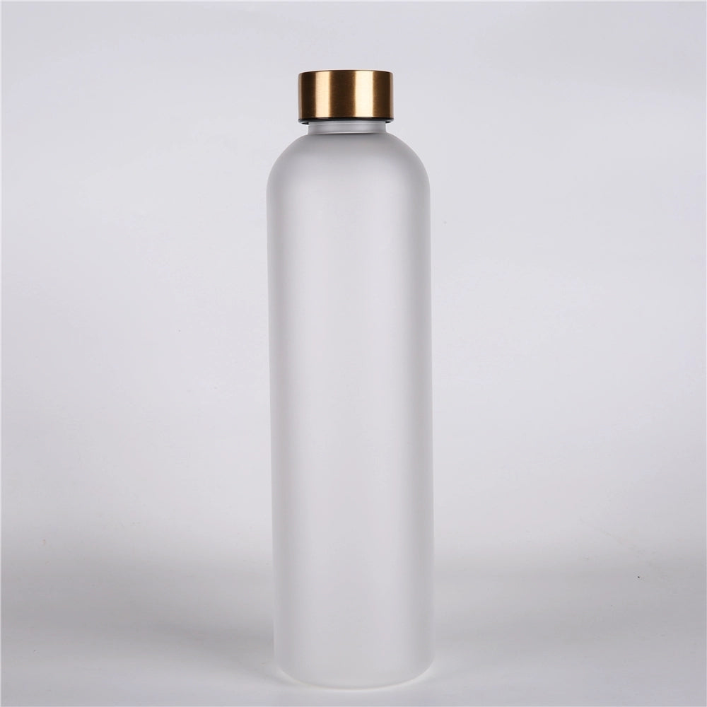 New Motivational Pink & White Water Bottle With Time Marker Reminder BPA Free Frosted Tritan