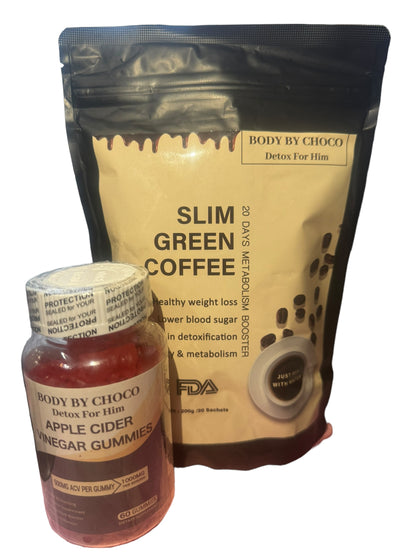 New Men Apple Cider Detox Gummies and Tea  Duo Combo for Him On The Go!