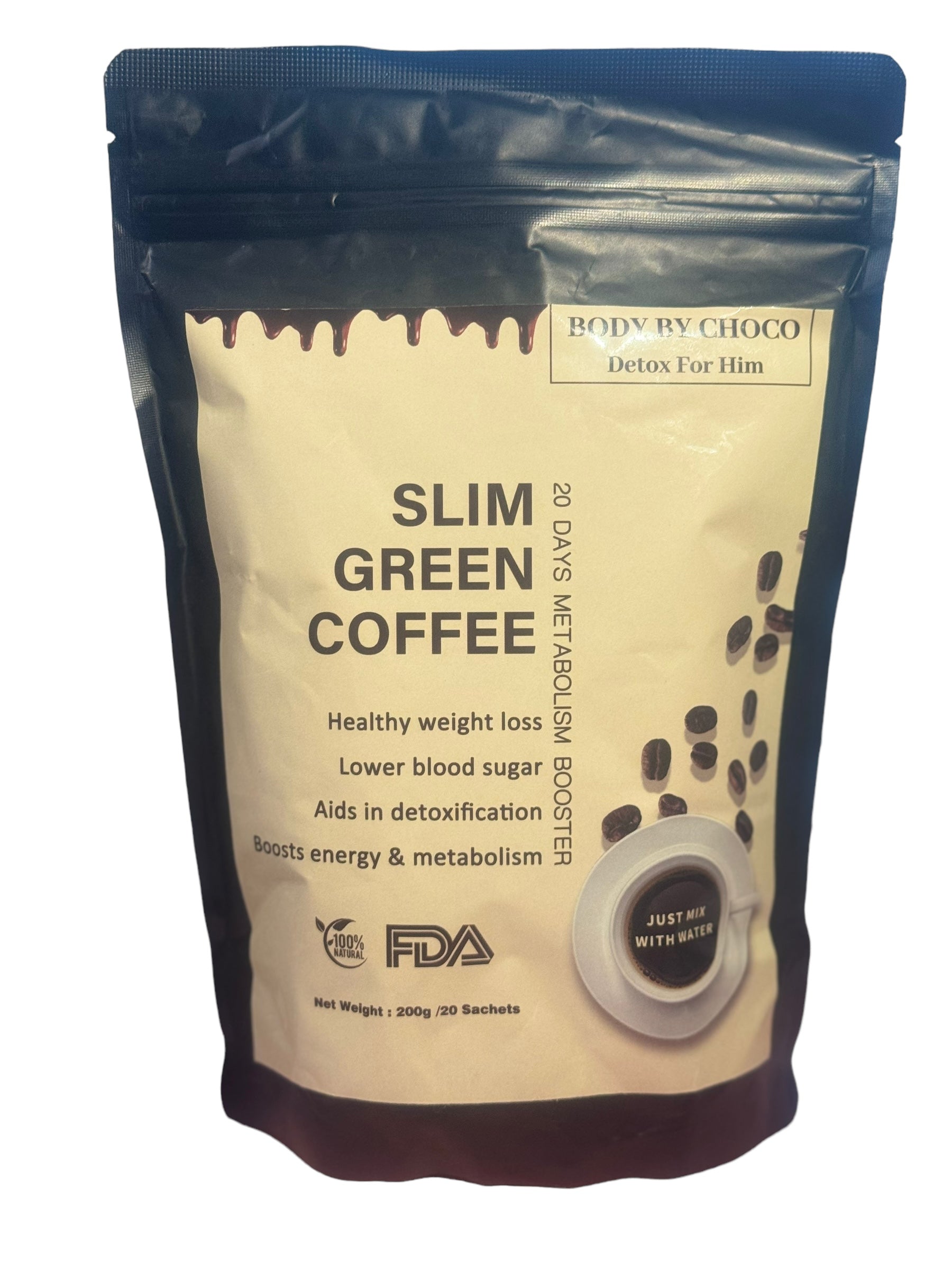 New Men Slim Green Instant Coffee: Effortless Weight Management, Just Add Water!