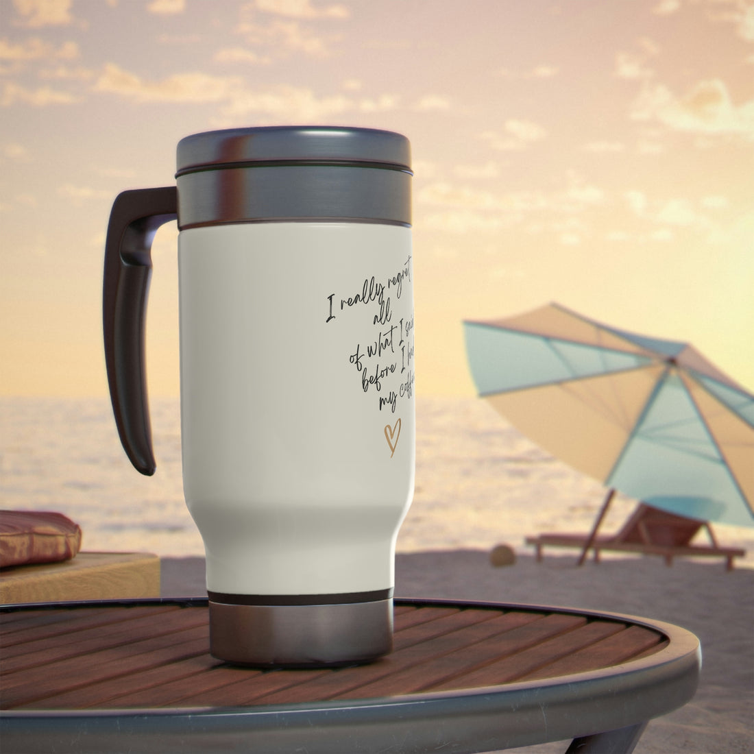 New Stainless Steel Travel Mug with Handle, 14oz